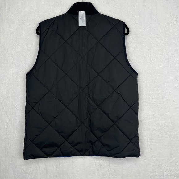 Banana Republic Reversible Quilted Puffer Performance Vest Mens M Black Blue NWT - Picture 4 of 15
